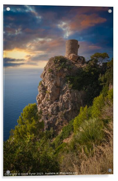 Ancient Moorish Sentinel, Mallorca's Coastline Acrylic by David Tyrer