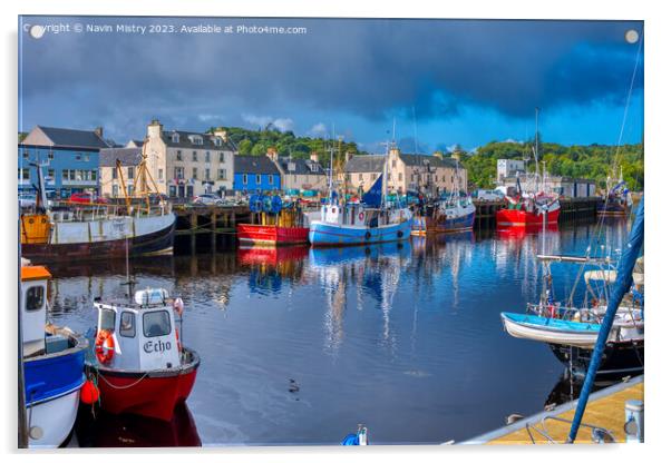 Stornoway  Harbour, Isle of Lewis  Acrylic by Navin Mistry