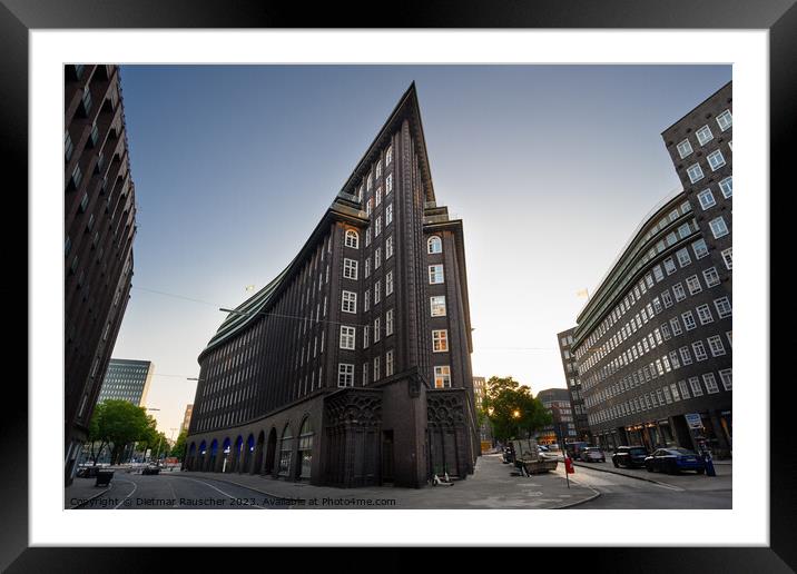 Chile House or Chilehaus Exterior in Hamburg Framed Mounted Print by Dietmar Rauscher