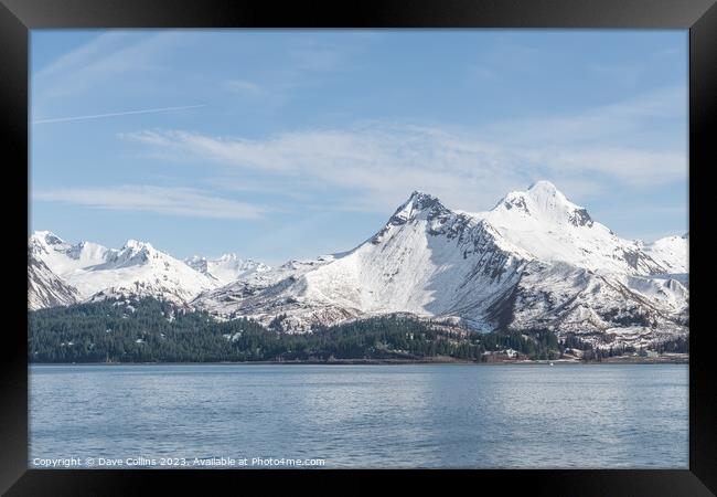 Snow covered Mountains, Alaska, USA Framed Print by Dave Collins