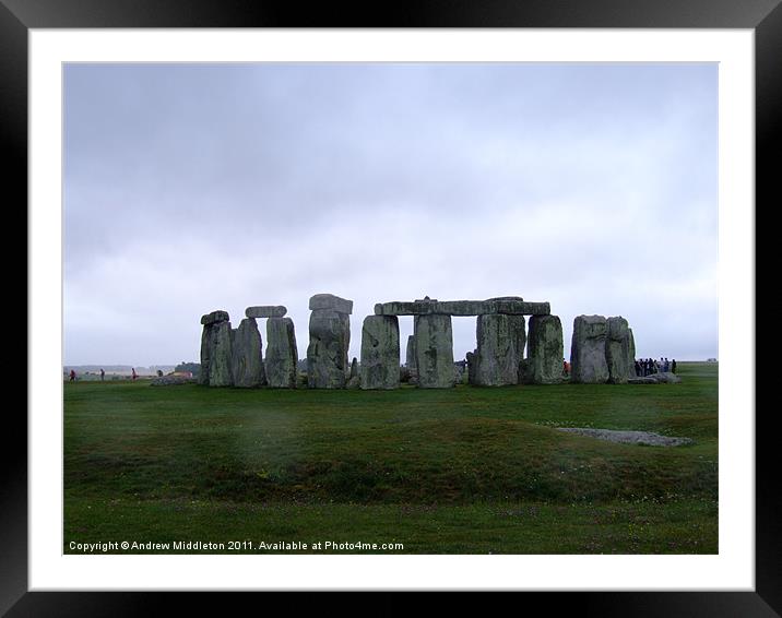 Stonehenge Framed Mounted Print by Andrew Middleton