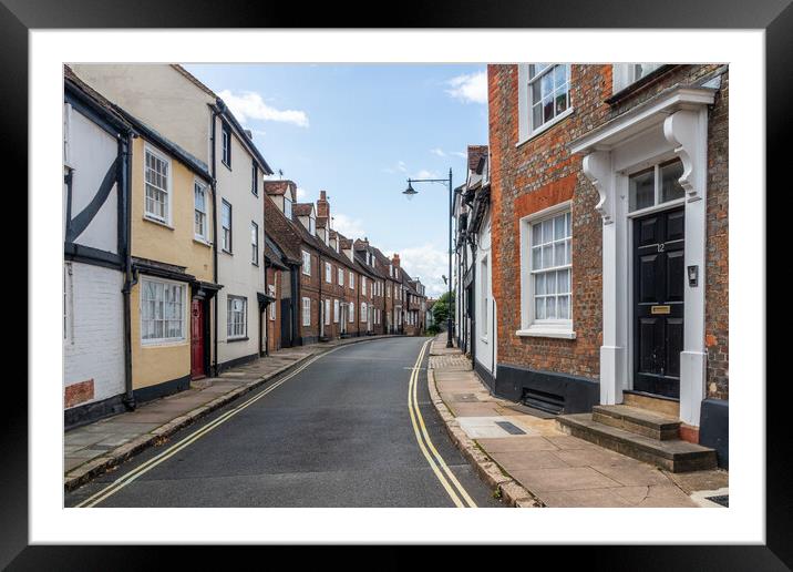 Looking down Castle Street, Old Aylesbury, Framed Mounted Print by Kevin Hellon