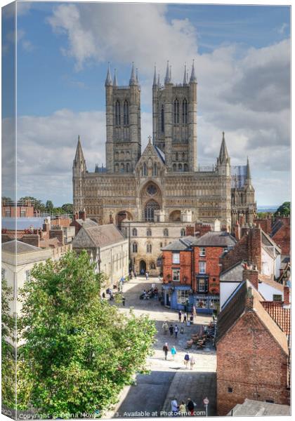 Lincoln Cathedral Square Canvas Print by Diana Mower