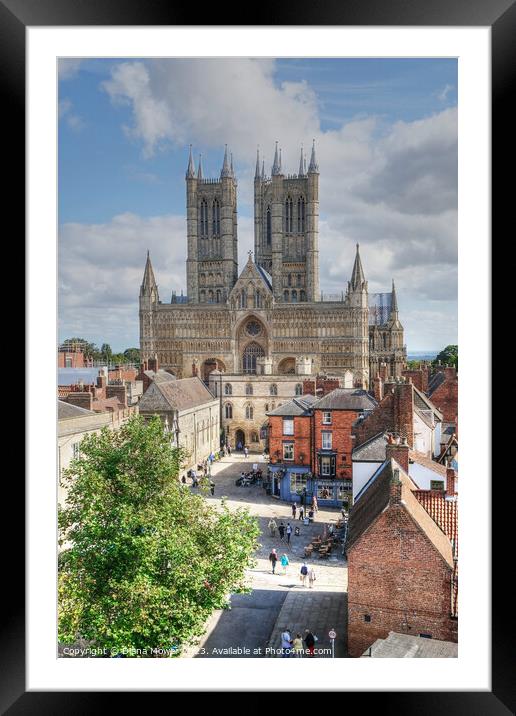 Lincoln Cathedral Square Framed Mounted Print by Diana Mower