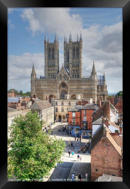 Lincoln Cathedral Square Framed Print by Diana Mower