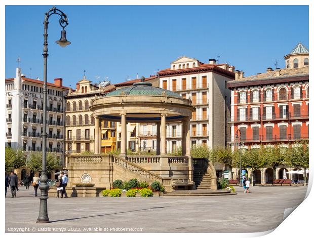 Plaza del Castillo - Pamplona Print by Laszlo Konya