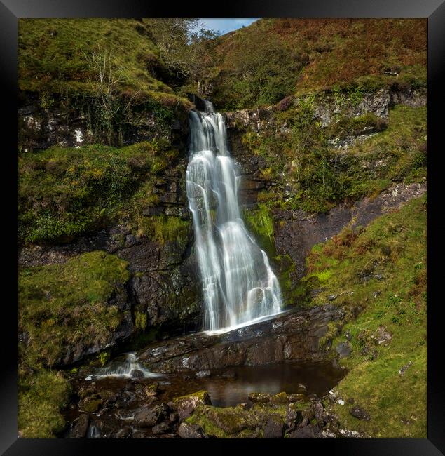 Brecon Beacons Bannau Brycheiniog waterfall Framed Print by Leighton Collins