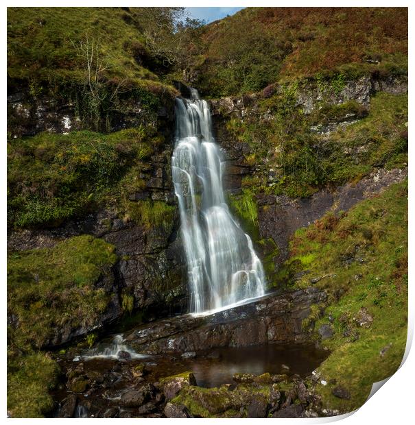 Brecon Beacons Bannau Brycheiniog waterfall Print by Leighton Collins