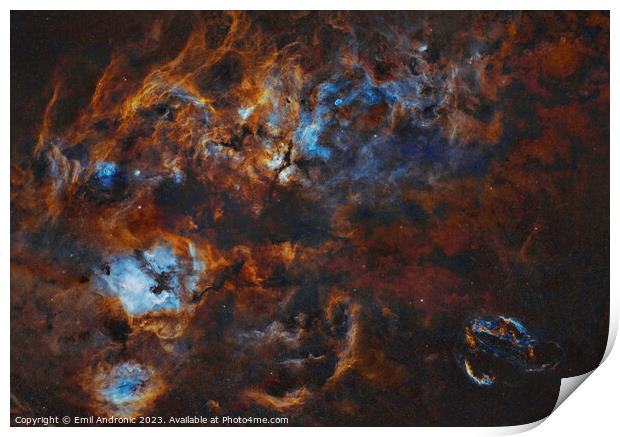 Constellation Cygnus in narrowband Print by Emil Andronic