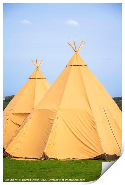 Two Tipi Print by Darrell Evans
