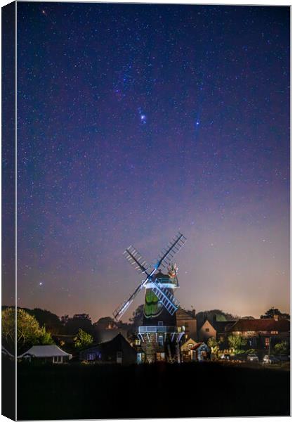 Cley Windmill Under The Stars  Canvas Print by Bryn Ditheridge