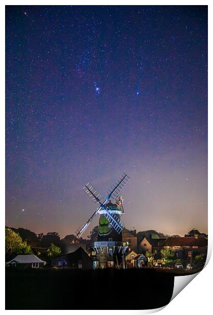 Cley Windmill Under The Stars  Print by Bryn Ditheridge