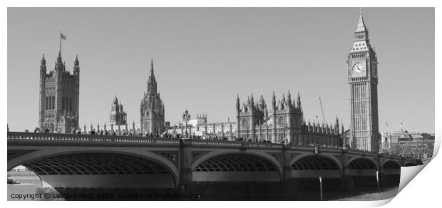Westminster and Big Ben  Print by Les Schofield