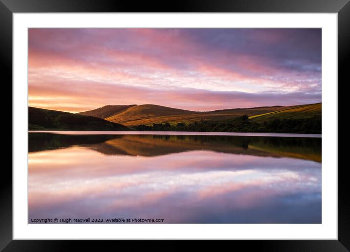 Sunrise at Glenbuck Loch in Ayrshire, Scotland. Framed Mounted Print by Hugh Maxwell