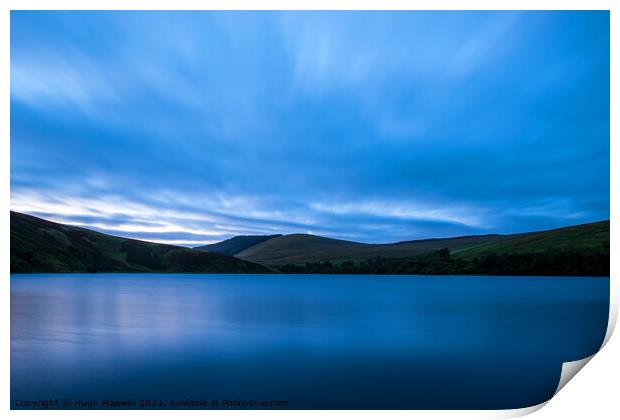 Dawn light at Glenbuck Loch in East Ayrshire, Scotland. Print by Hugh Maxwell