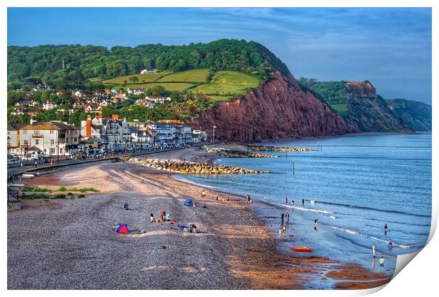 Sidmouth Seafront and Beach  Print by Darren Galpin