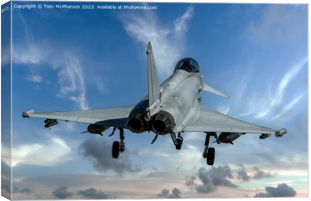  Eurofighter Typhoon's RAF Lossiemouth Landing Canvas Print by Tom McPherson