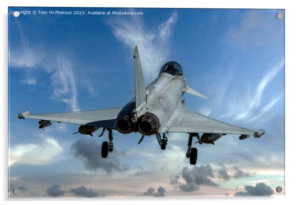  Eurofighter Typhoon's RAF Lossiemouth Landing Acrylic by Tom McPherson