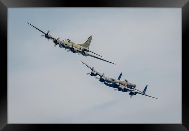 Lancaster and B17 Flying Fortress Framed Print by J Biggadike