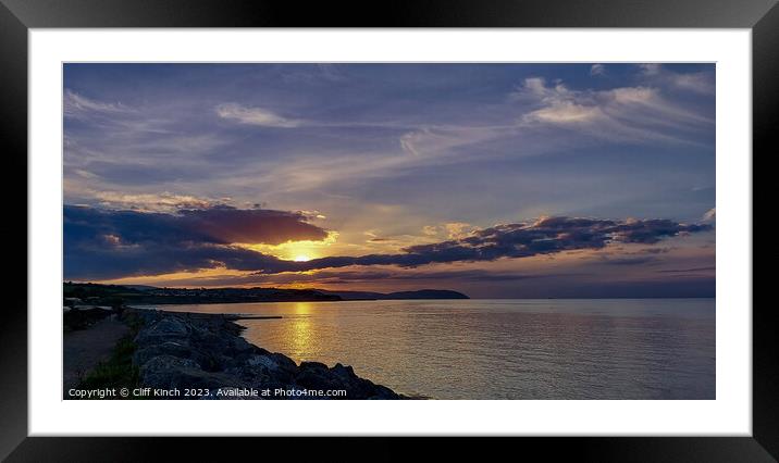 Twilight Bliss at Doniford Bay, Somerset Framed Mounted Print by Cliff Kinch