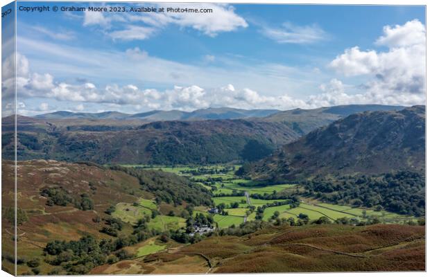Borrowdale from the Honister Pass Canvas Print by Graham Moore
