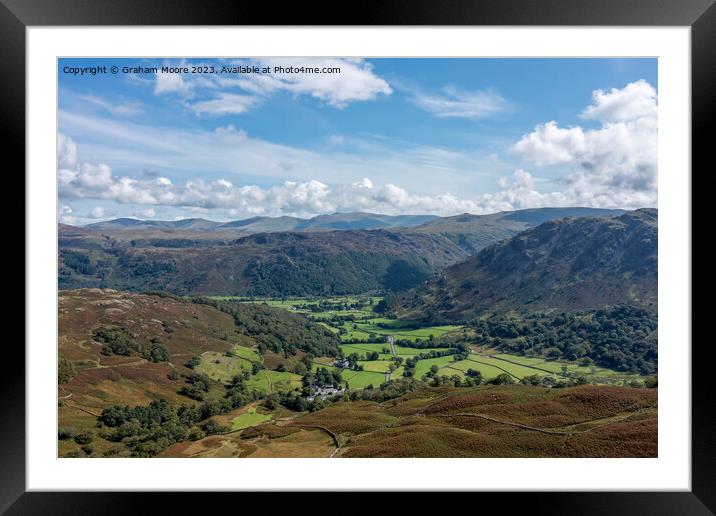 Borrowdale from the Honister Pass Framed Mounted Print by Graham Moore