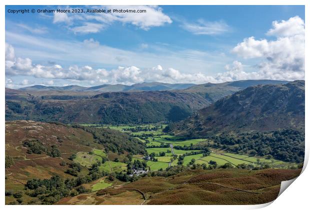 Borrowdale from the Honister Pass Print by Graham Moore