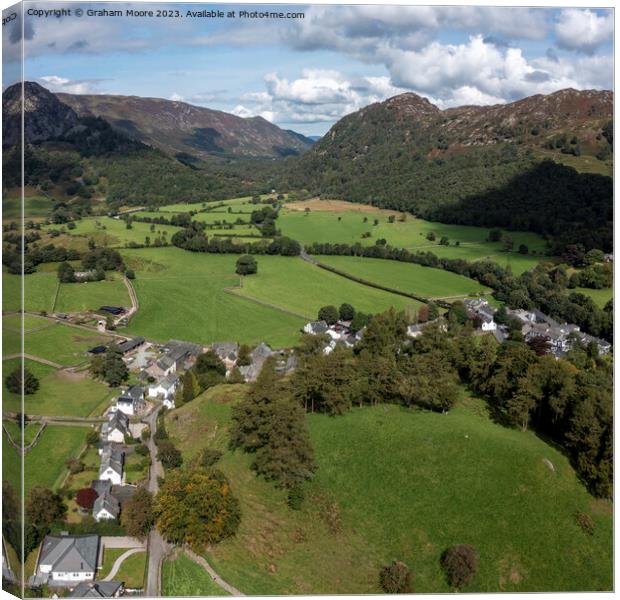 Borrowdale and Rosthwaite village Canvas Print by Graham Moore