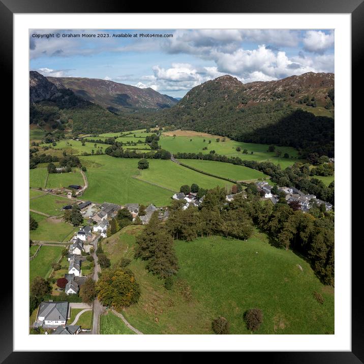 Borrowdale and Rosthwaite village Framed Mounted Print by Graham Moore