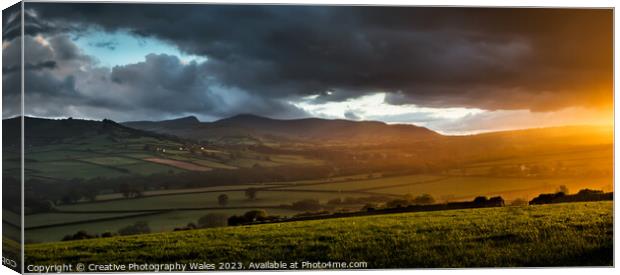 Usk Valley View Canvas Print by Creative Photography Wales