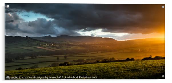 Usk Valley View Acrylic by Creative Photography Wales