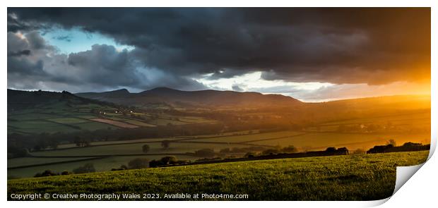 Usk Valley View Print by Creative Photography Wales