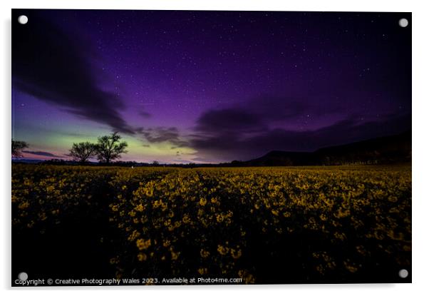 Brecon Beacons Night Sky Acrylic by Creative Photography Wales