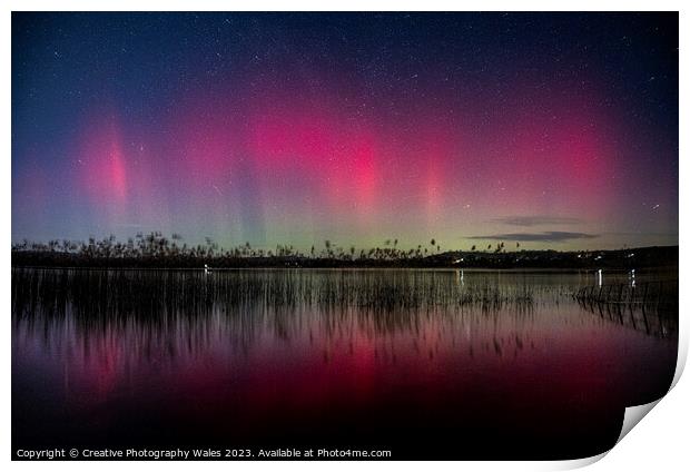 Brecon Beacons Night Sky Aurora Print by Creative Photography Wales