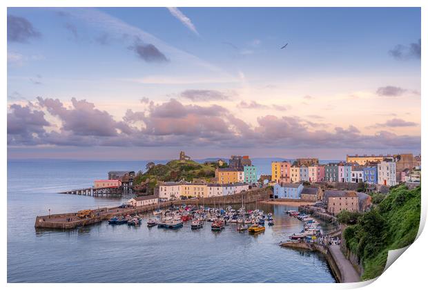 Tenby Harbour Sunset Print by Richard Downs
