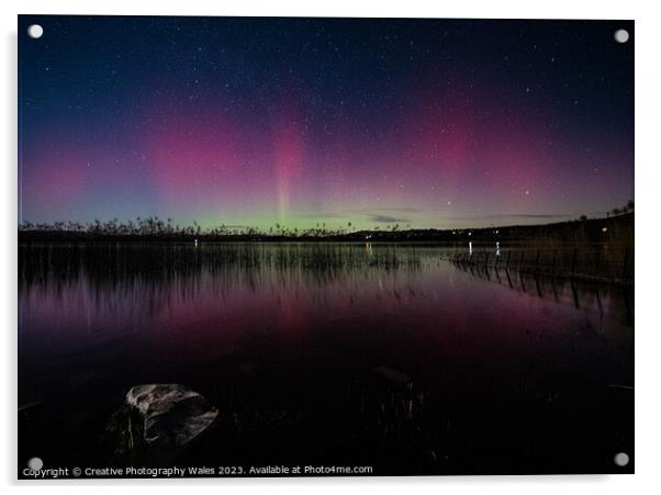 Brecon Beacons Night Sky Aurora Acrylic by Creative Photography Wales