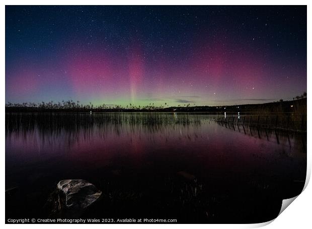 Brecon Beacons Night Sky Aurora Print by Creative Photography Wales