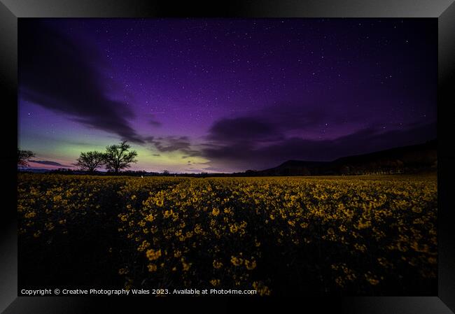 Brecon Beacons Night Sky Framed Print by Creative Photography Wales