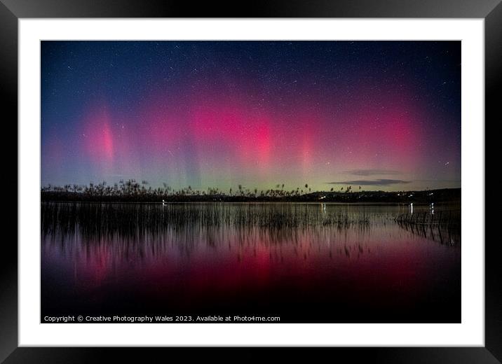 Brecon Beacons Night Sky Aurora Framed Mounted Print by Creative Photography Wales