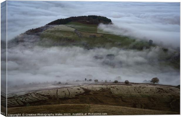 Tor y Foel Misty landscape Canvas Print by Creative Photography Wales