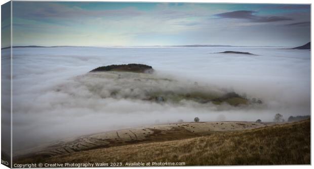 Tor y Foel Misty landscape images Canvas Print by Creative Photography Wales