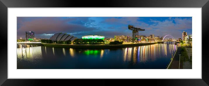 Glasgow at Night Framed Mounted Print by Apollo Aerial Photography