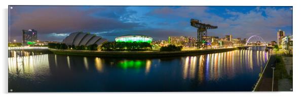 Glasgow at Night Acrylic by Apollo Aerial Photography
