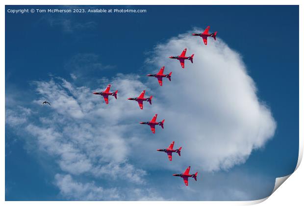 Red Arrows in Formation Print by Tom McPherson