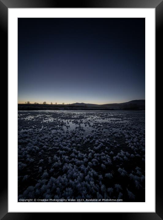 Mynydd Iltyd Frozen Landscape Night Sky Framed Mounted Print by Creative Photography Wales