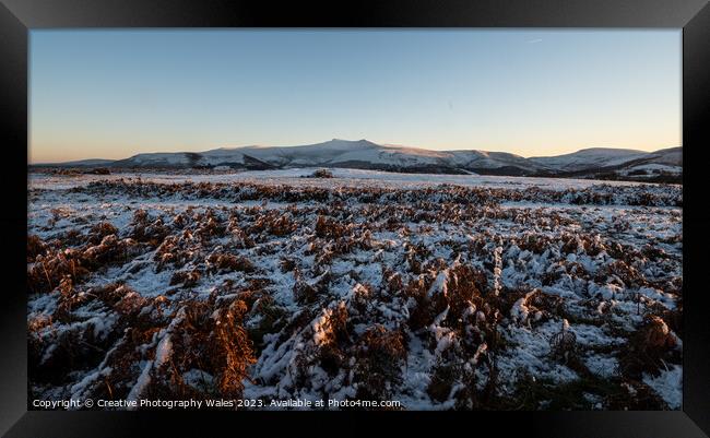 Mynydd Iltyd Frozen Landscape Framed Print by Creative Photography Wales
