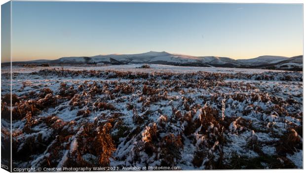 Mynydd Iltyd Frozen Landscape Canvas Print by Creative Photography Wales