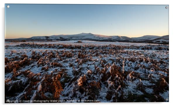 Mynydd Iltyd Frozen Landscape Acrylic by Creative Photography Wales