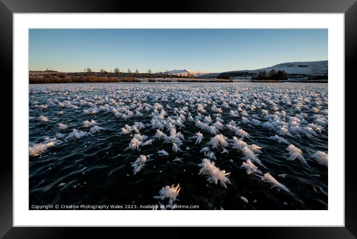 Mynydd Iltyd Frozen Landscape Framed Mounted Print by Creative Photography Wales