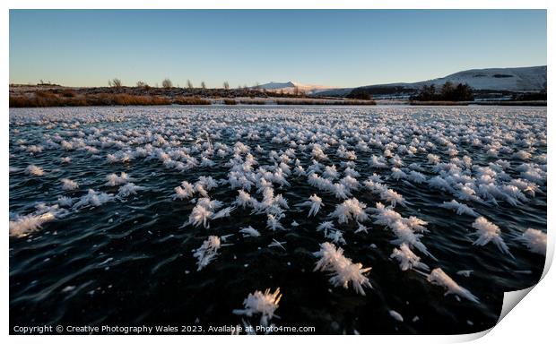 Mynydd Iltyd Frozen Landscape Print by Creative Photography Wales